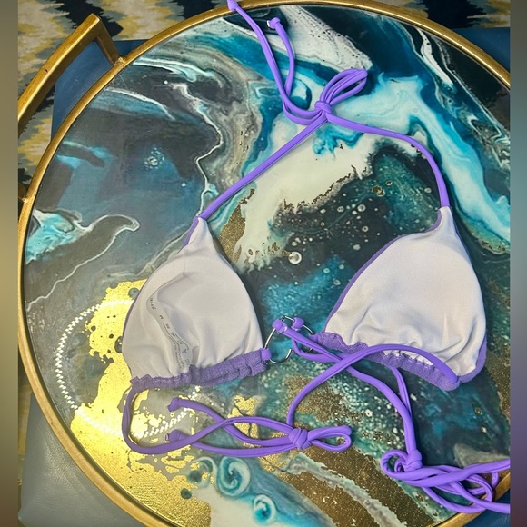 Dolls Kill Purple terry cloth y2k bikini set NWOT - Picture 2 of 6